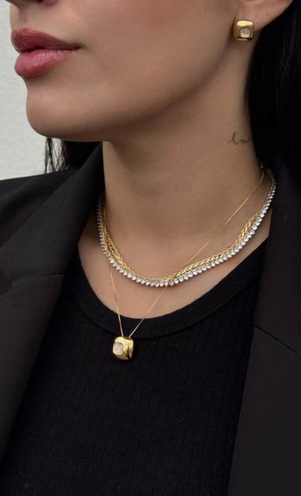 Conjunto quadrado cravejado - Imagem 2