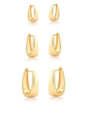 Trio argolas gota lisa
