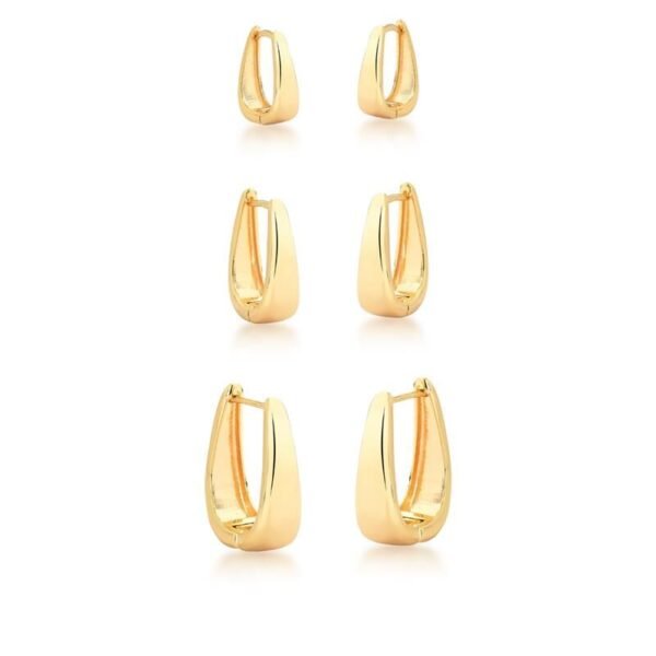 Trio argolas gota lisa