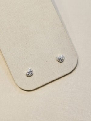 Brinco coração cravejado Prata 925