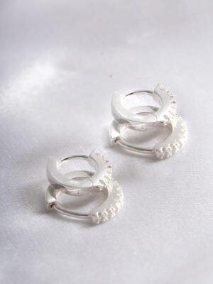 Duo argolas cravejadas Prata 925