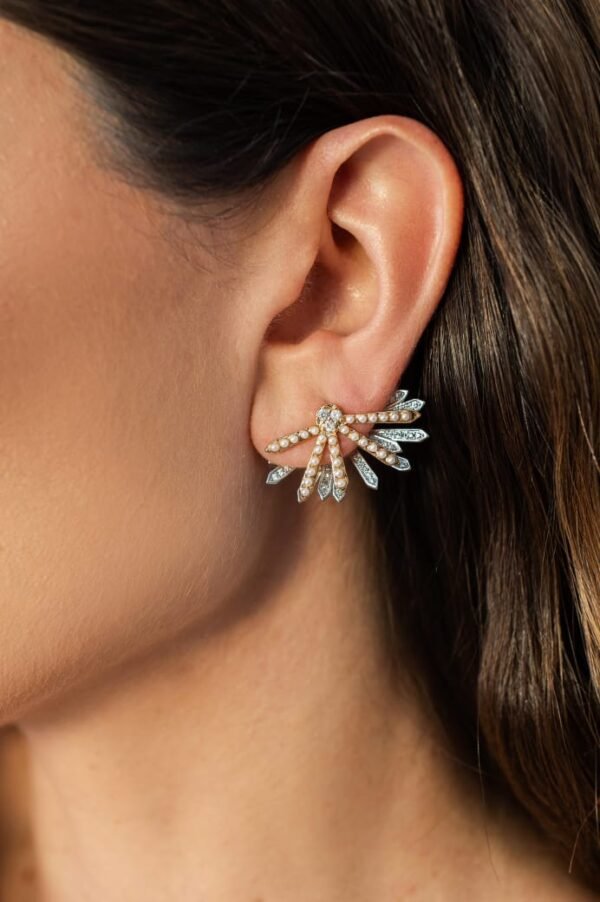 Ear jacket bicolor/pérolas - Imagem 2