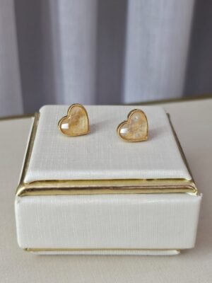 Brinco coração cristal