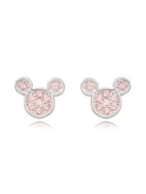 Brinco Mickey Rosa quartzo