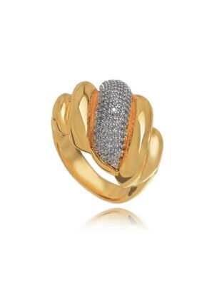 Anel croissant bicolor