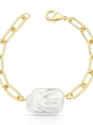 Pulseira pérola retangular