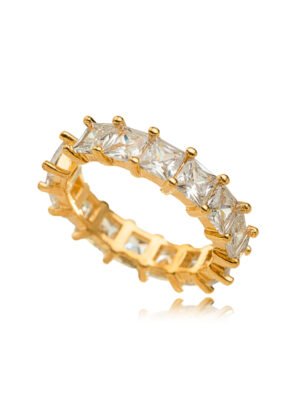 Anel cravejado regulável