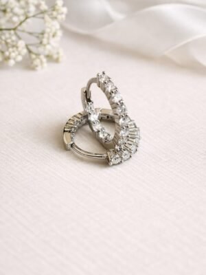 Argola Moissanite e Prata Rodinada