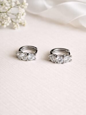 Argola Moissanite e Prata Rodinada