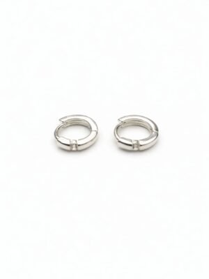 Argola ponto de luz Prata Rodinada