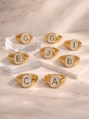 Anel regulável letra