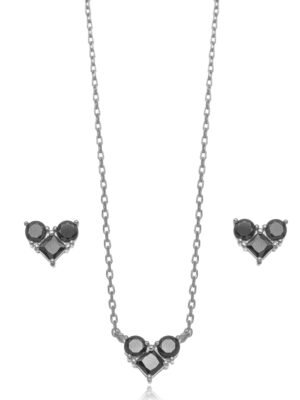 Conjunto coração ônix