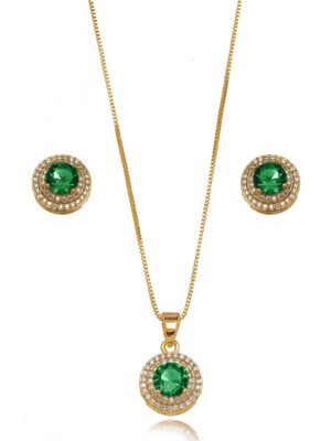 Conjunto redondo esmeralda