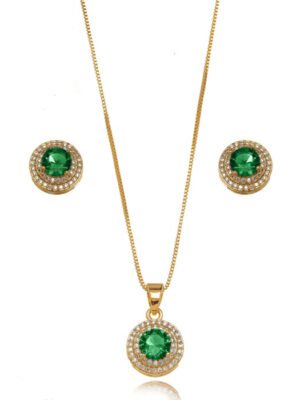Conjunto redondo esmeralda