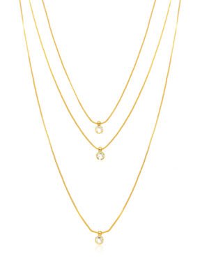 Colar triplo cristais