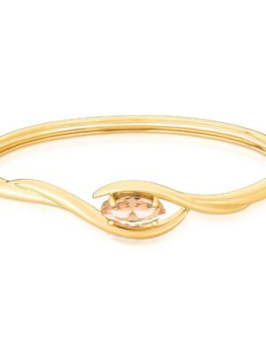 Bracelete orgânico com cristal navete bege