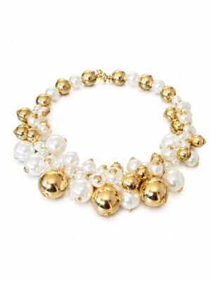 Choker aro pérolas e esferas