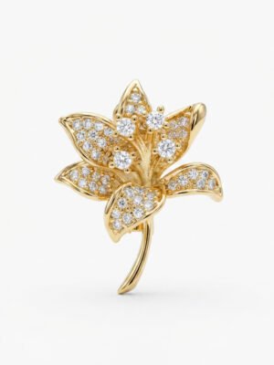 Broche flor cravejada