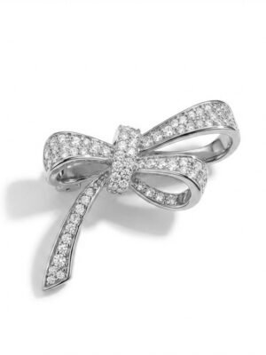 Broche laço cravejado RB