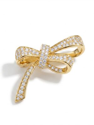 Broche laço cravejado