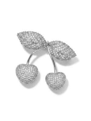 Broche cereja cravejado