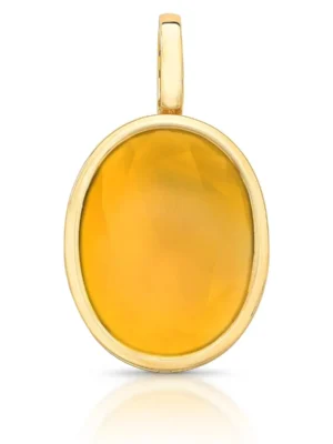 Pingente oval cristal citrino