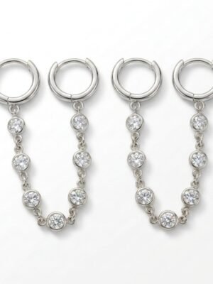Ear cuff argolas e cristais RB