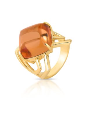 Anel cristal com losango vazado