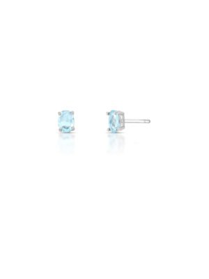 Brinco cristal água marinha