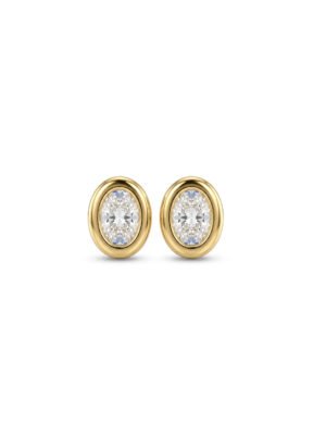 Brinco oval cristal