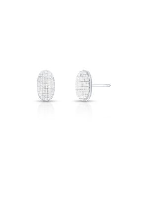Brinco oval cravejado